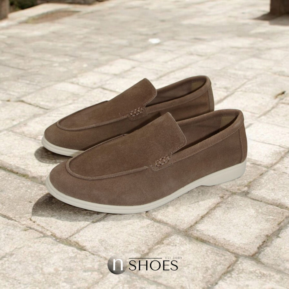 Жіночі замшеві лофери Loro Piana Classy Dark Grey модель 5863