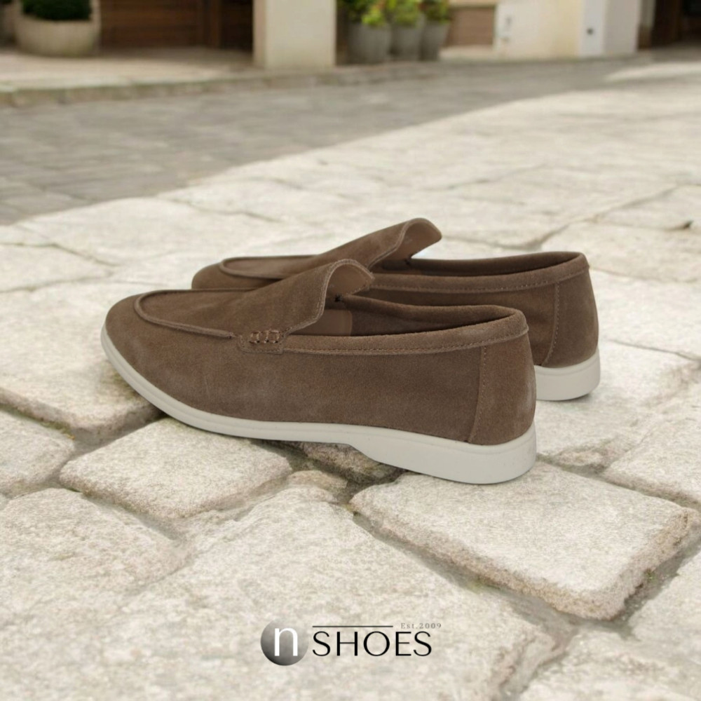 Жіночі замшеві лофери Loro Piana Classy Dark Grey модель 5863