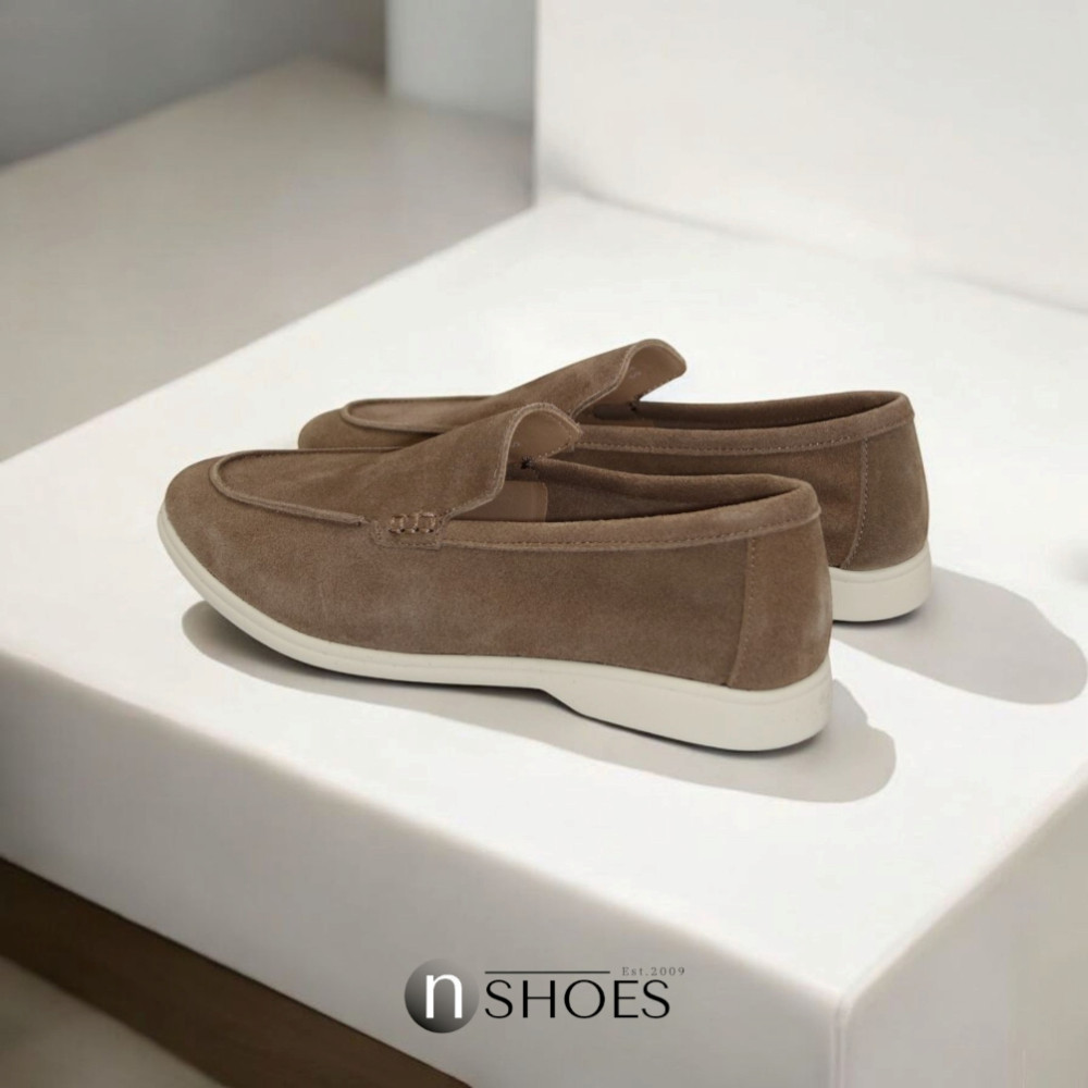 Жіночі замшеві лофери Loro Piana Classy Dark Grey модель 5863