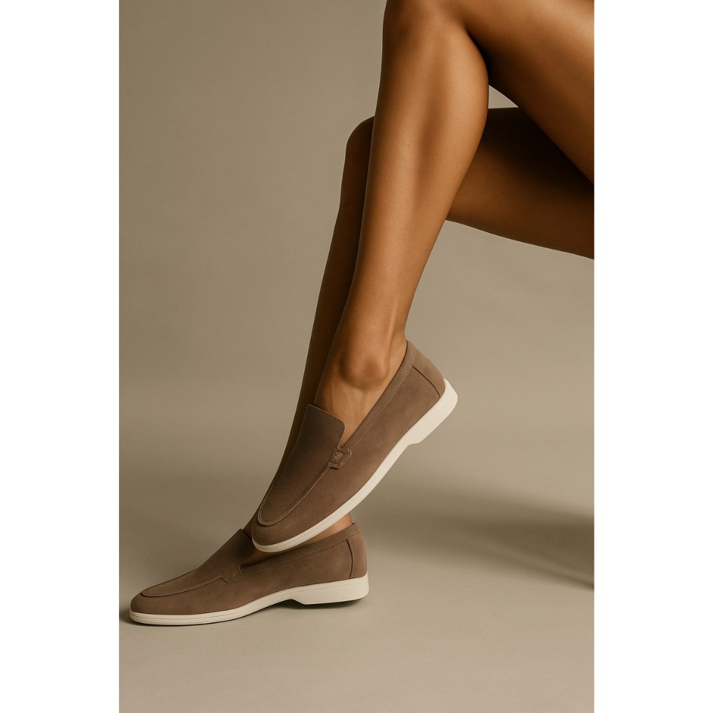 Жіночі замшеві лофери Loro Piana Classy Dark Grey модель 5863