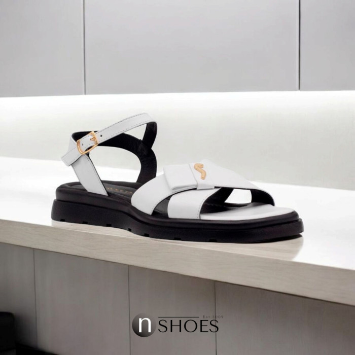 Women's Flat Leather Sandals Lonza 199893 3681-77 white 5866