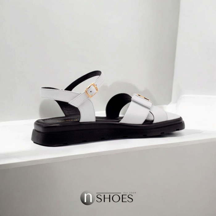 Women's Flat Leather Sandals Lonza 199893 3681-77 white 5866