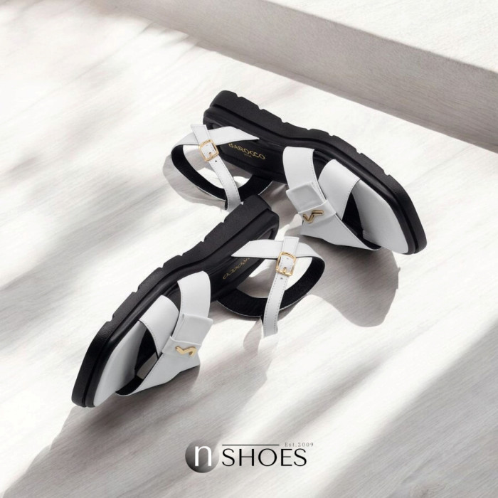 Women's Flat Leather Sandals Lonza 199893 3681-77 white 5866