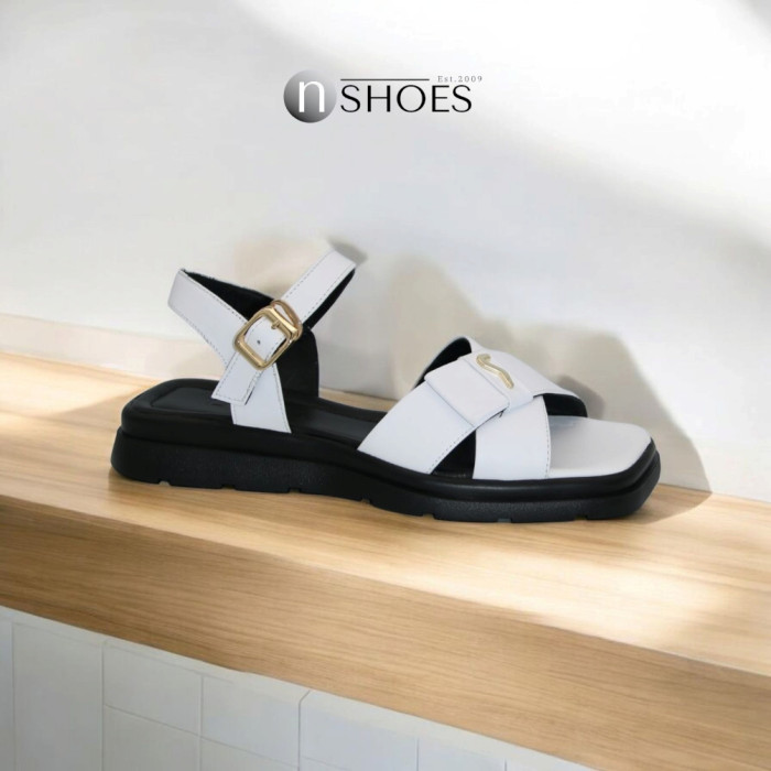 Women's Flat Leather Sandals Lonza 199893 3681-77 white 5866