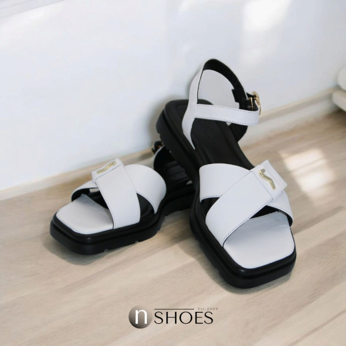 Women's Flat Leather Sandals Lonza 199893 3681-77 white 5866