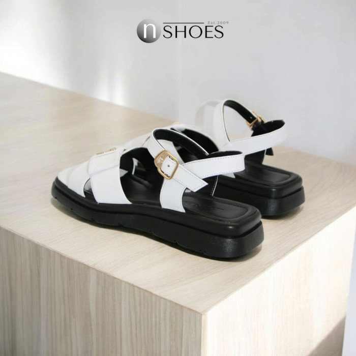 Women's Flat Leather Sandals Lonza 199893 3681-77 white 5866