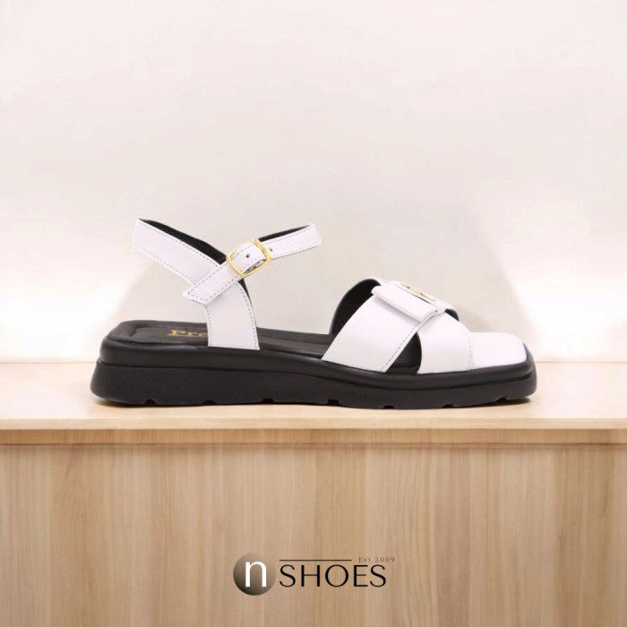 Women's Flat Leather Sandals Lonza 199893 3681-77 white 5866