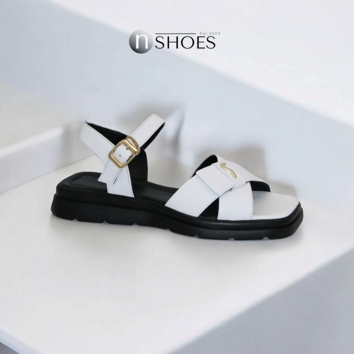 Women's Flat Leather Sandals Lonza 199893 3681-77 white 5866