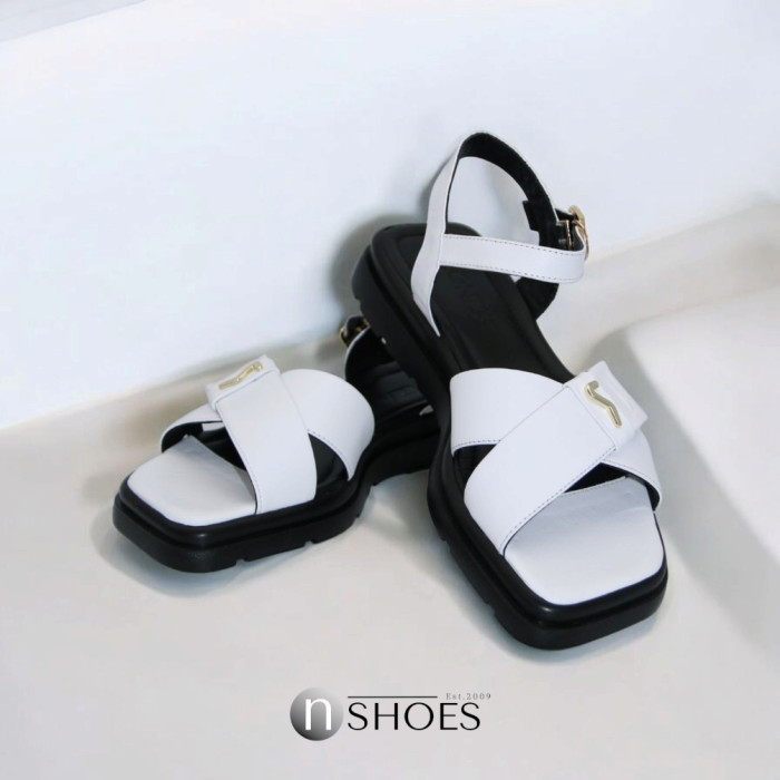 Women's Flat Leather Sandals Lonza 199893 3681-77 white 5866