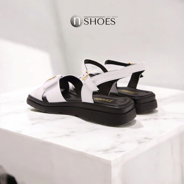 Women's Flat Leather Sandals Lonza 199893 3681-77 white 5866