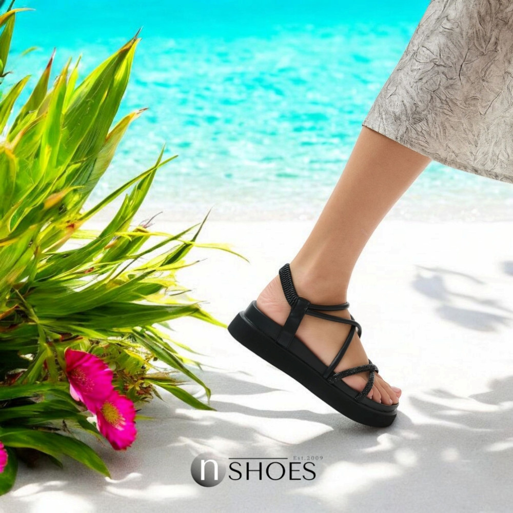 Women's platform sandals Allsy Arvonne Black model 5867