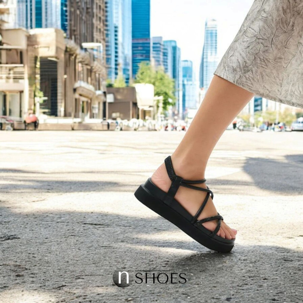 Women's platform sandals Allsy Arvonne Black model 5867