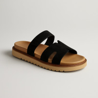 Женские модные черные замшевые шлепанцы Fabio Monelli 200066 22-59051 black suede 5868 Selina Black из натуральной кожи замши на липучке от турецкой фабрики