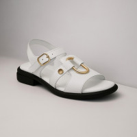 Женские стильные белые босоножки на платформе Lapia Trend 052750 Beyaz Deri 5886 из натуральной кожи от турецкой фабрики в стиле Jimmy Choo