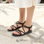 Women's Black Platform Strap Sandals Allsy Lonza Cleo Black Model 5887