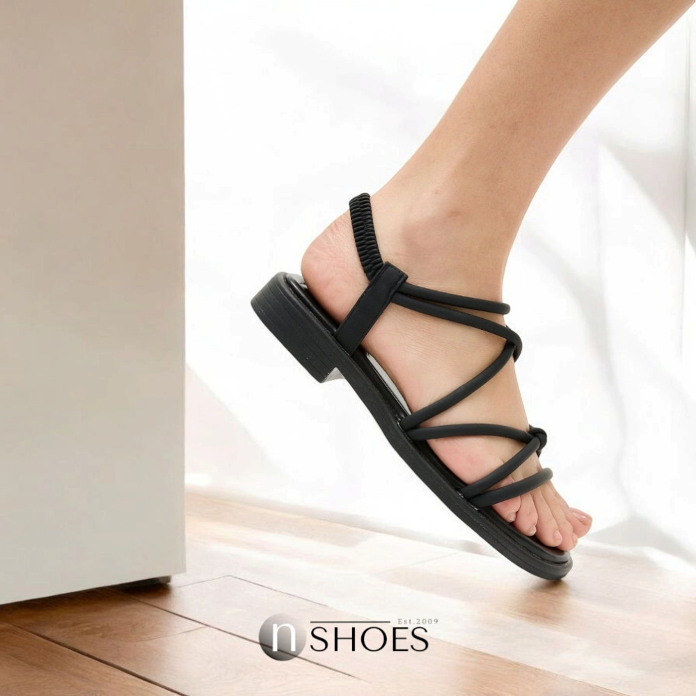 Women's Black Platform Strap Sandals Allsy Lonza Cleo Black Model 5887