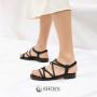 Women's Black Platform Strap Sandals Allsy Lonza Cleo Black Model 5887
