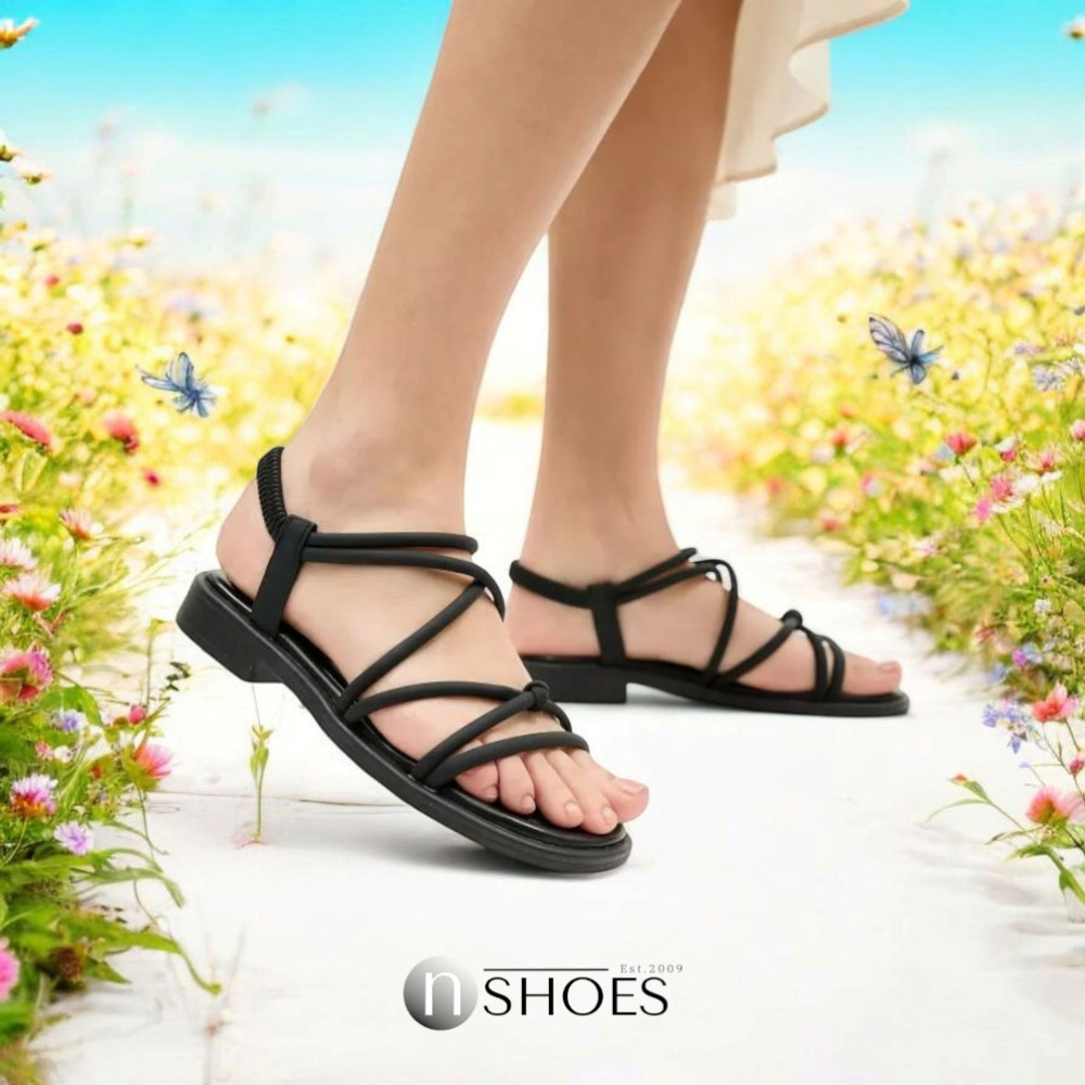 Women's Black Platform Strap Sandals Allsy Lonza Cleo Black Model 5887