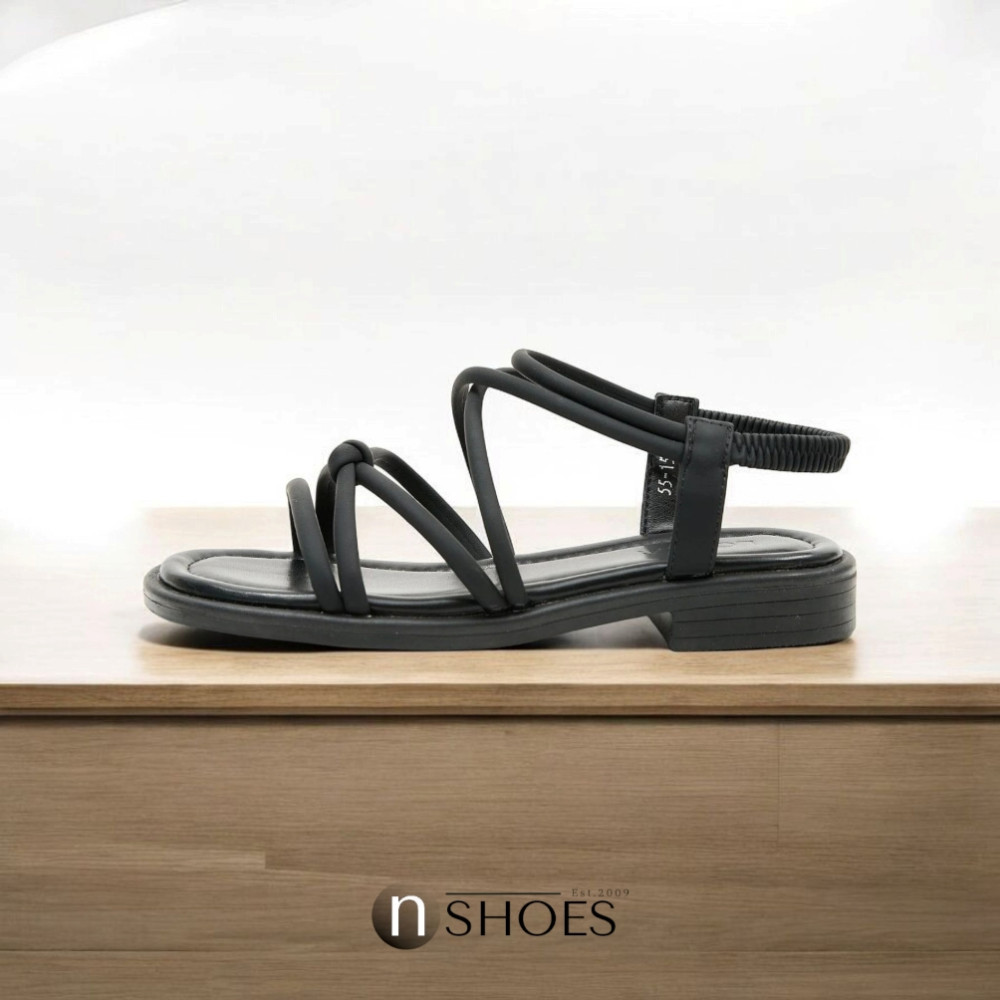 Women's Black Platform Strap Sandals Allsy Lonza Cleo Black Model 5887