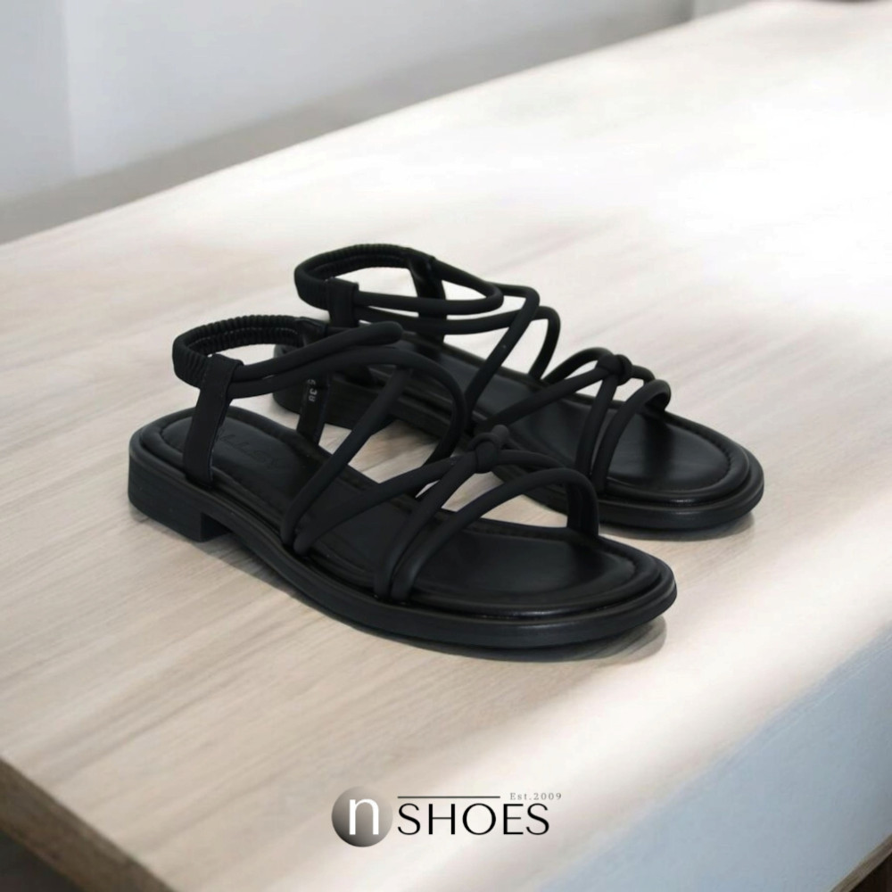 Women's Black Platform Strap Sandals Allsy Lonza Cleo Black Model 5887
