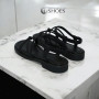 Women's Black Platform Strap Sandals Allsy Lonza Cleo Black Model 5887