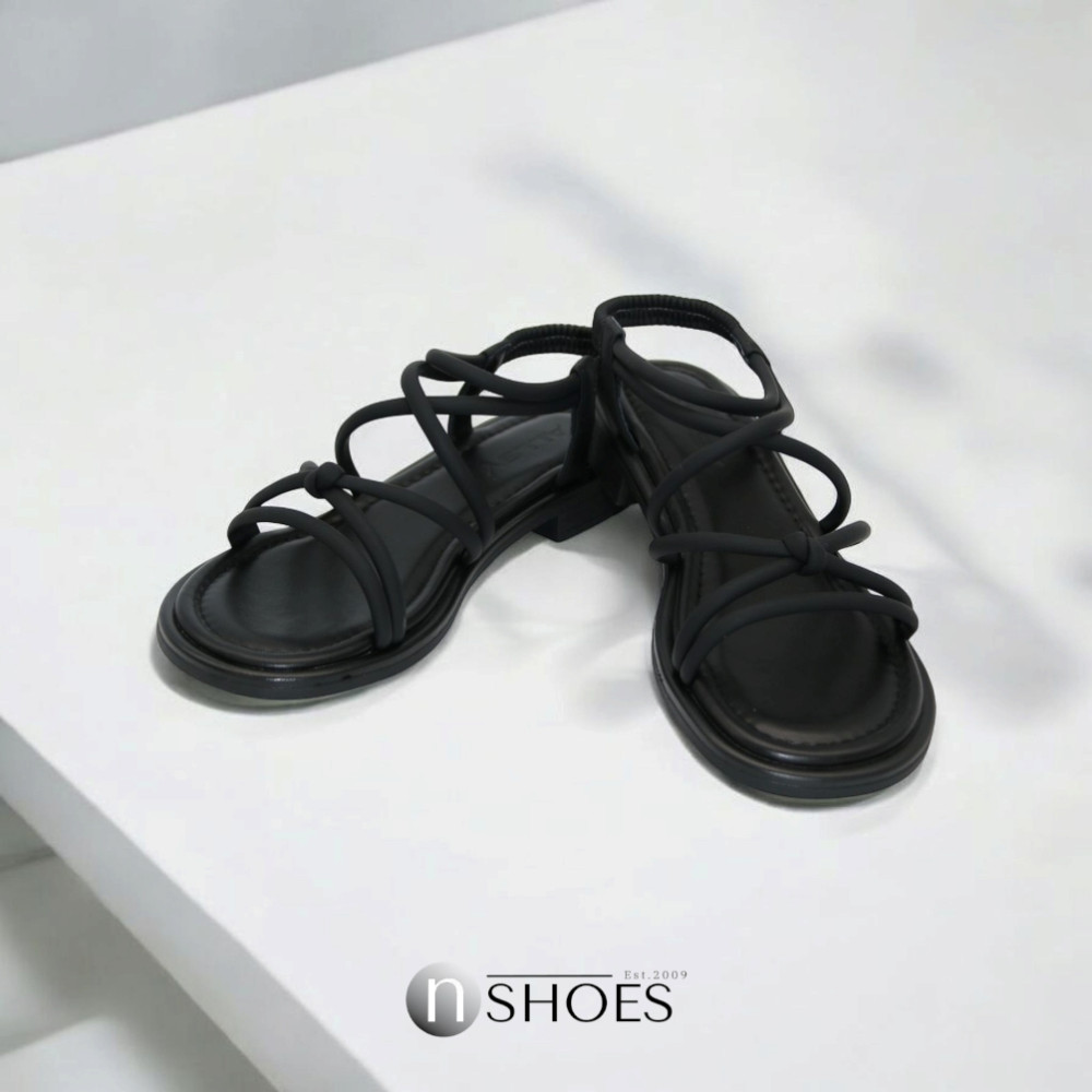 Women's Black Platform Strap Sandals Allsy Lonza Cleo Black Model 5887