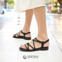 Women's Black Platform Strap Sandals Allsy Lonza Cleo Black Model 5887