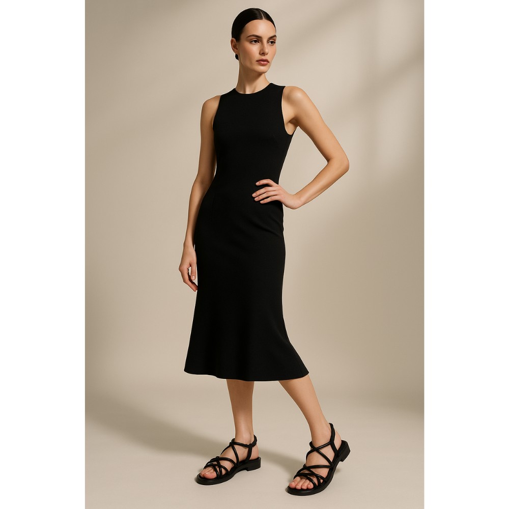 Women's Black Platform Strap Sandals Allsy Lonza Cleo Black Model 5887