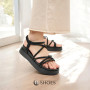 Women's Black High Platform Sandals Allsy Lonza Denali Black Model 5889
