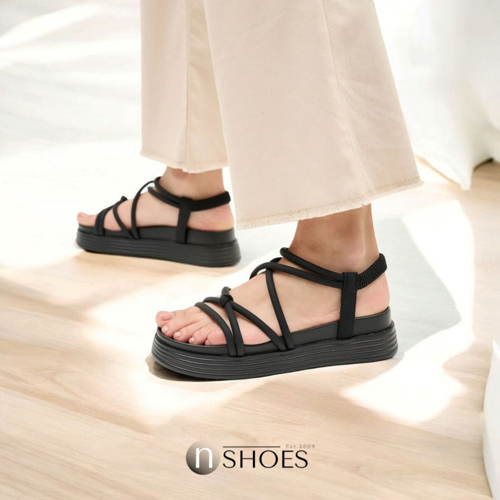 Women's Black High Platform Sandals Allsy Lonza Denali Black Model 5889