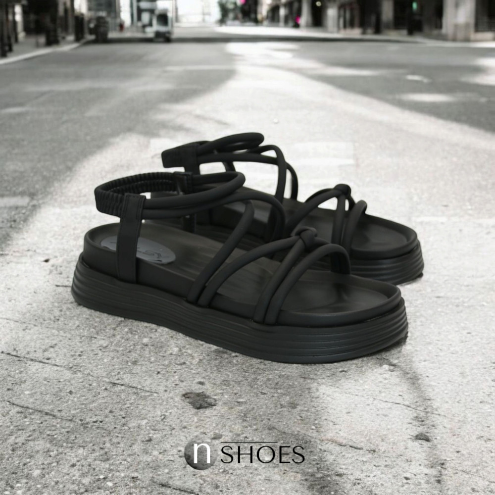 Women's Black High Platform Sandals Allsy Lonza Denali Black Model 5889