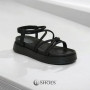Women's Black High Platform Sandals Allsy Lonza Denali Black Model 5889