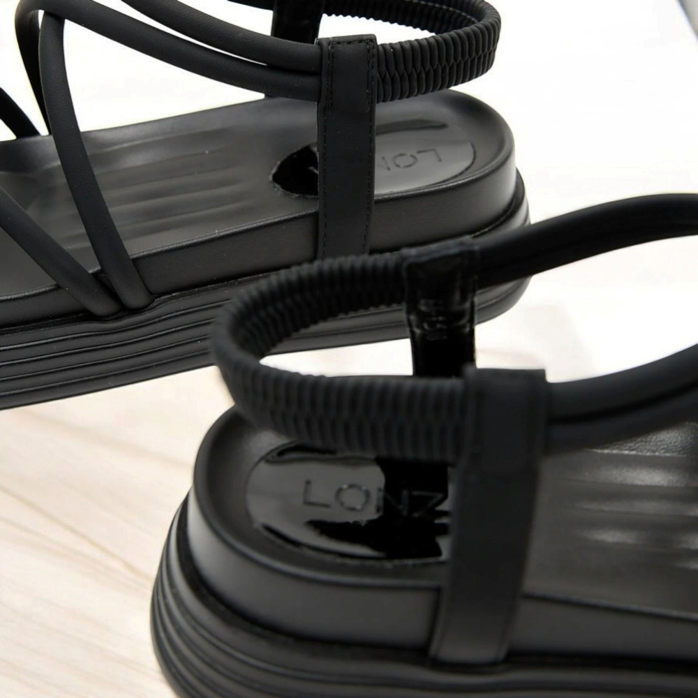 Women's Black High Platform Sandals Allsy Lonza Denali Black Model 5889