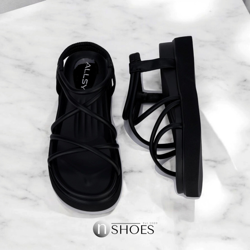 Women's Black High Platform Sandals Allsy Lonza Denali Black Model 5889