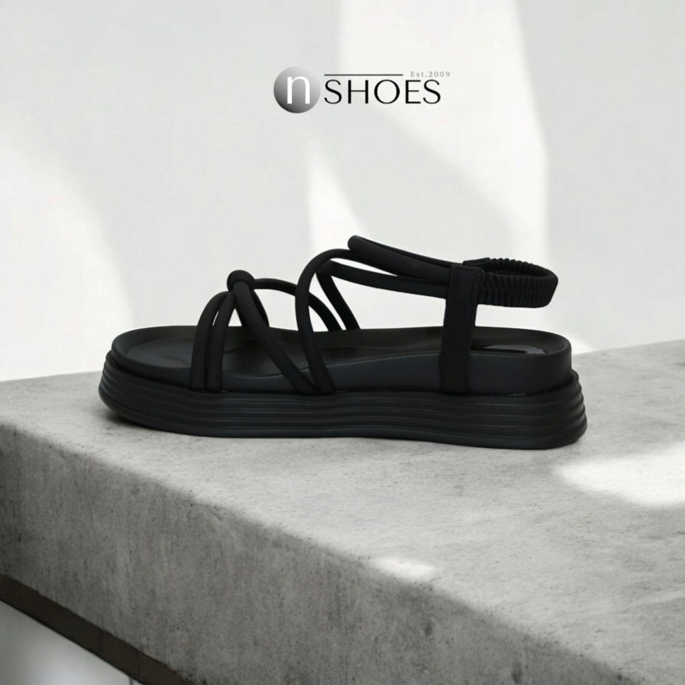 Women's Black High Platform Sandals Allsy Lonza Denali Black Model 5889