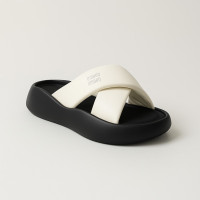 Women's fashionable milky slippers ALLSY Lonza 194071 198722 186774 185-2 milk 5890 comfortable on a platform in the style of Miu Miu