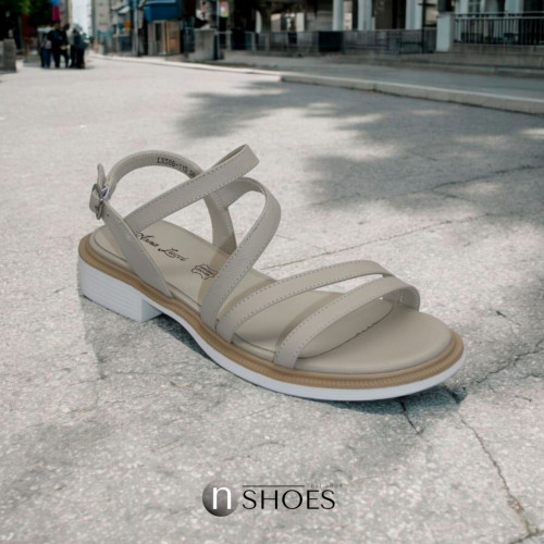 Women's stylish light leather platform sandals Anna Lucci 196335 LX588-11B 5894 made of genuine leather with straps Women's stylish light leather platform sandals Anna Lucci 196335 LX588-11B 5894 made of genuine leather with straps