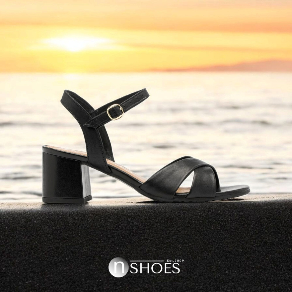 Women's black heeled sandals RYLKO Arina (Poland) model 5896