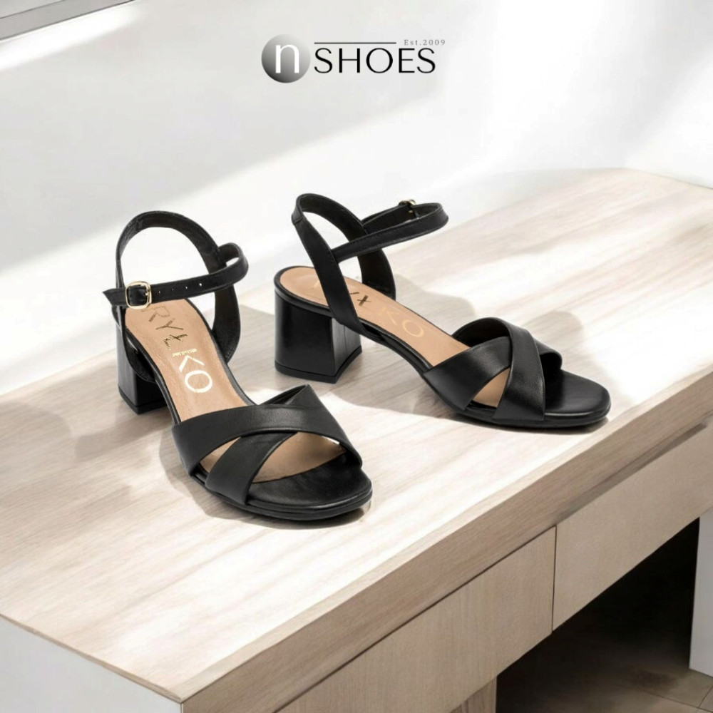 Women's black heeled sandals RYLKO Arina (Poland) model 5896