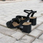 Women's black heeled sandals RYLKO Arina (Poland) model 5896
