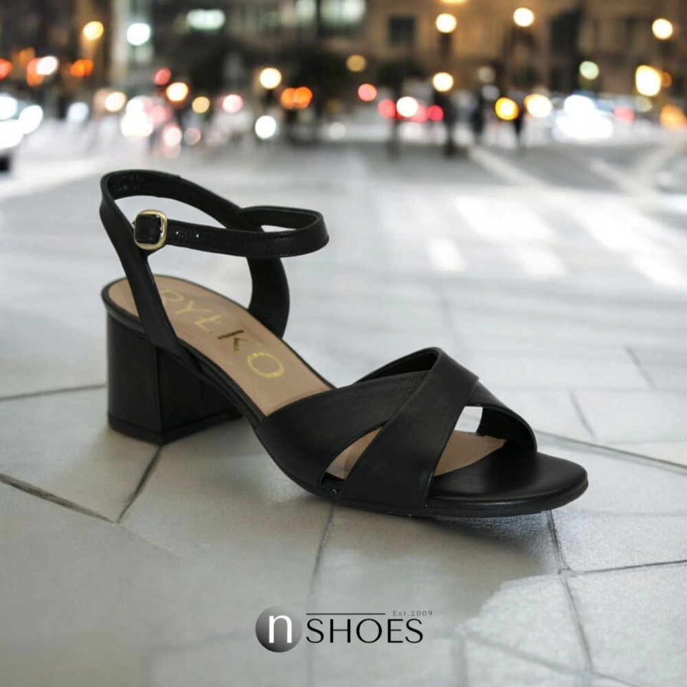 Women's black heeled sandals RYLKO Arina (Poland) model 5896