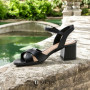 Women's black heeled sandals RYLKO Arina (Poland) model 5896