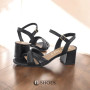 Women's black heeled sandals RYLKO Arina (Poland) model 5896