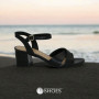 Women's black heeled sandals RYLKO Arina (Poland) model 5896