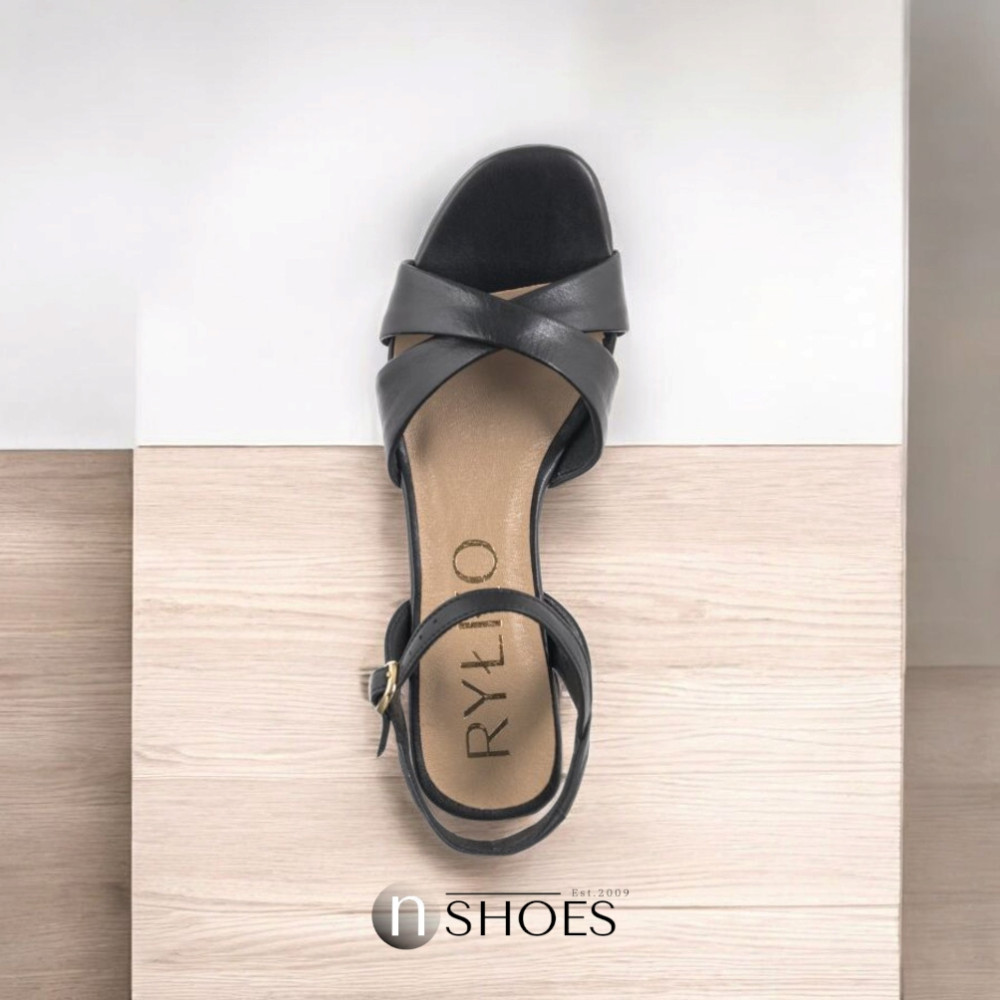 Women's black heeled sandals RYLKO Arina (Poland) model 5896