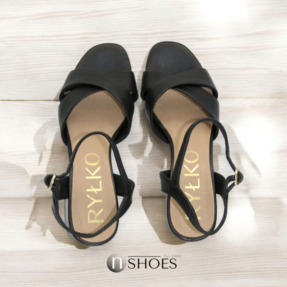Women's black heeled sandals RYLKO Arina (Poland) model 5896