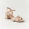 Women's elegant beige heeled sandals RYLKO Arina 5DF77_R5 _6NL 5897 made of genuine leather from the Polish brand R.SILENCE technology