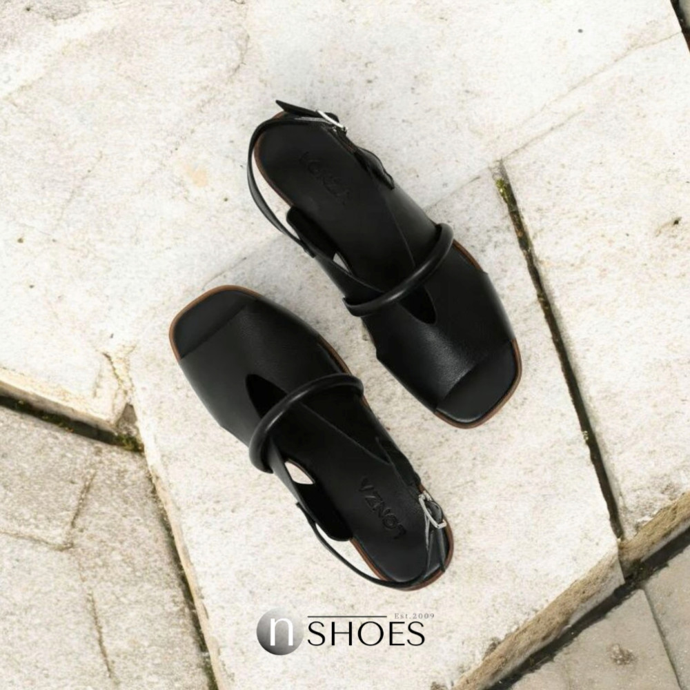 Women’s leather sandals Lonza 199973 2506 Bergen Black 5897