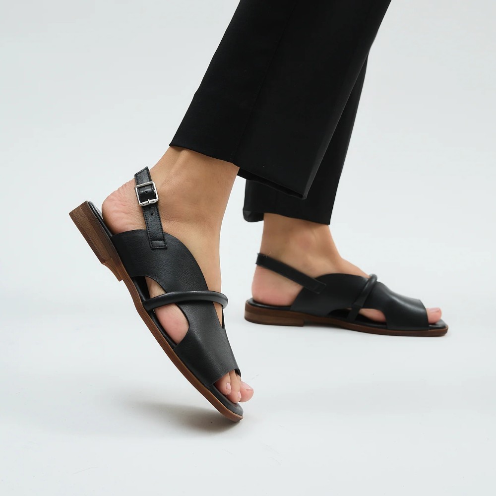 Women’s leather sandals Lonza 199973 2506 Bergen Black 5897