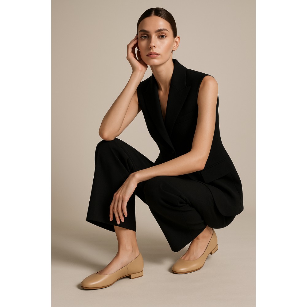 Women's leather ballet flats Lonza model 5913